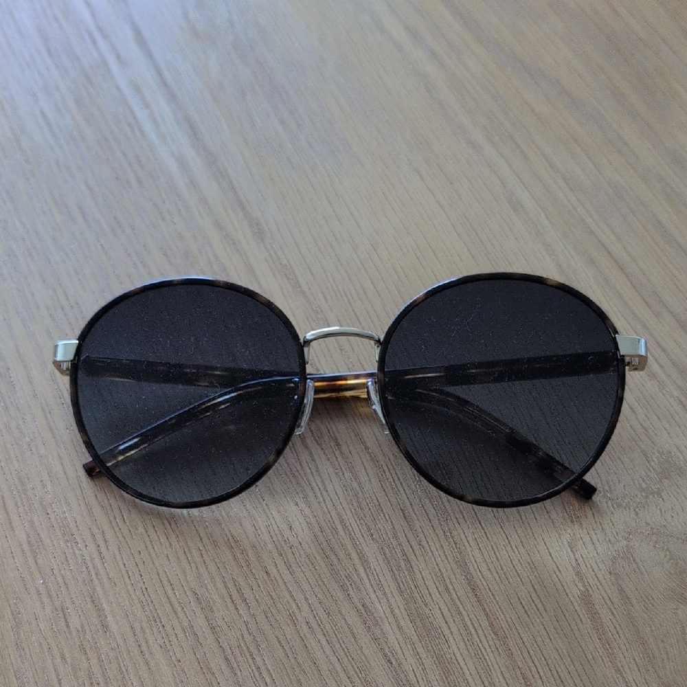 Kenzo Round Blue Lens Tortoise Shell Frame Sunglasses